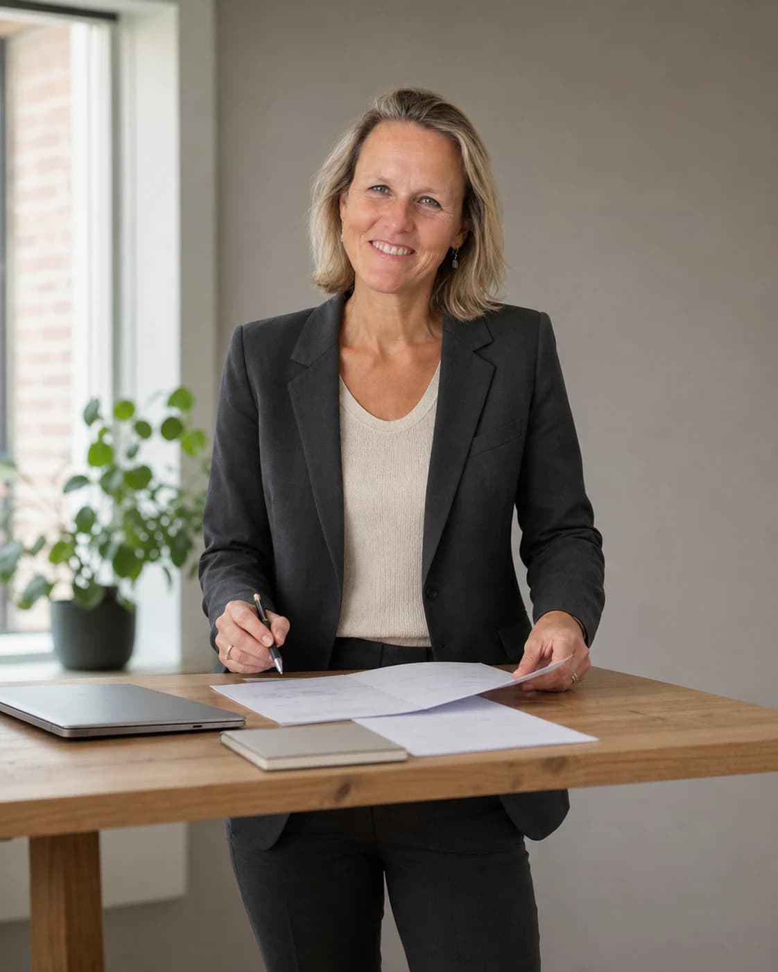 Astrid Sanders beoordeelt een praktisch leefstijlplan aan haar werktafel